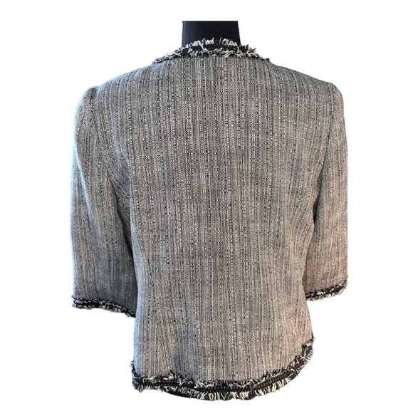 Coldwater Creek Neutral Fringe Trim Jacket Size 12P - Picture 3 of 5